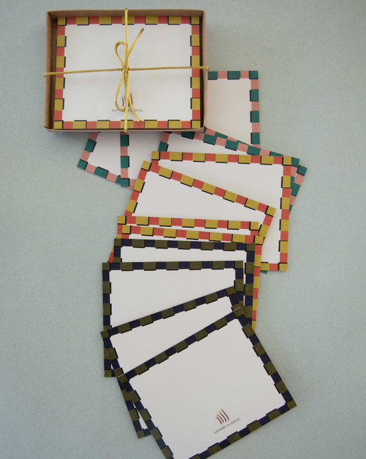 Checker Notecards - set of 16