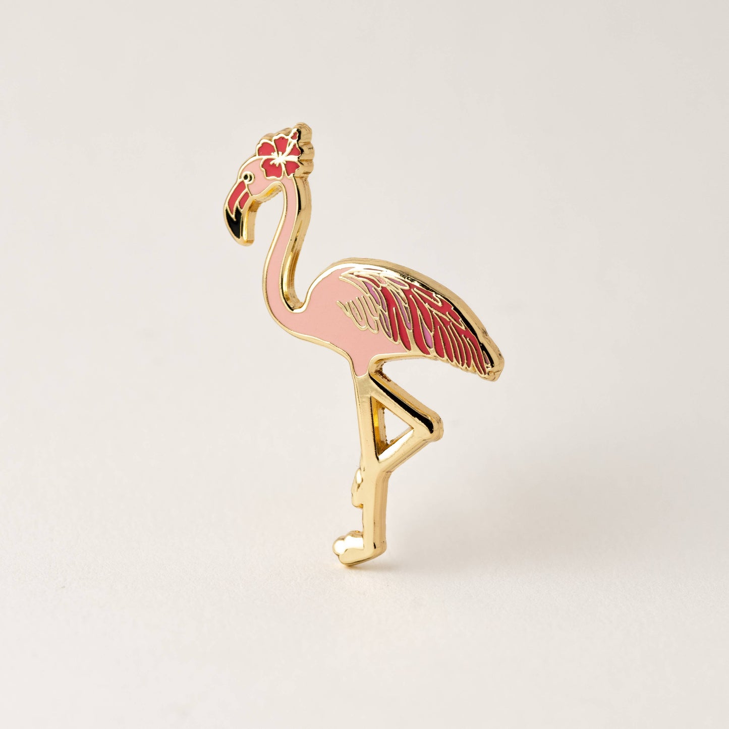 Pink Flamingo Enamel Lapel Pin Tropical