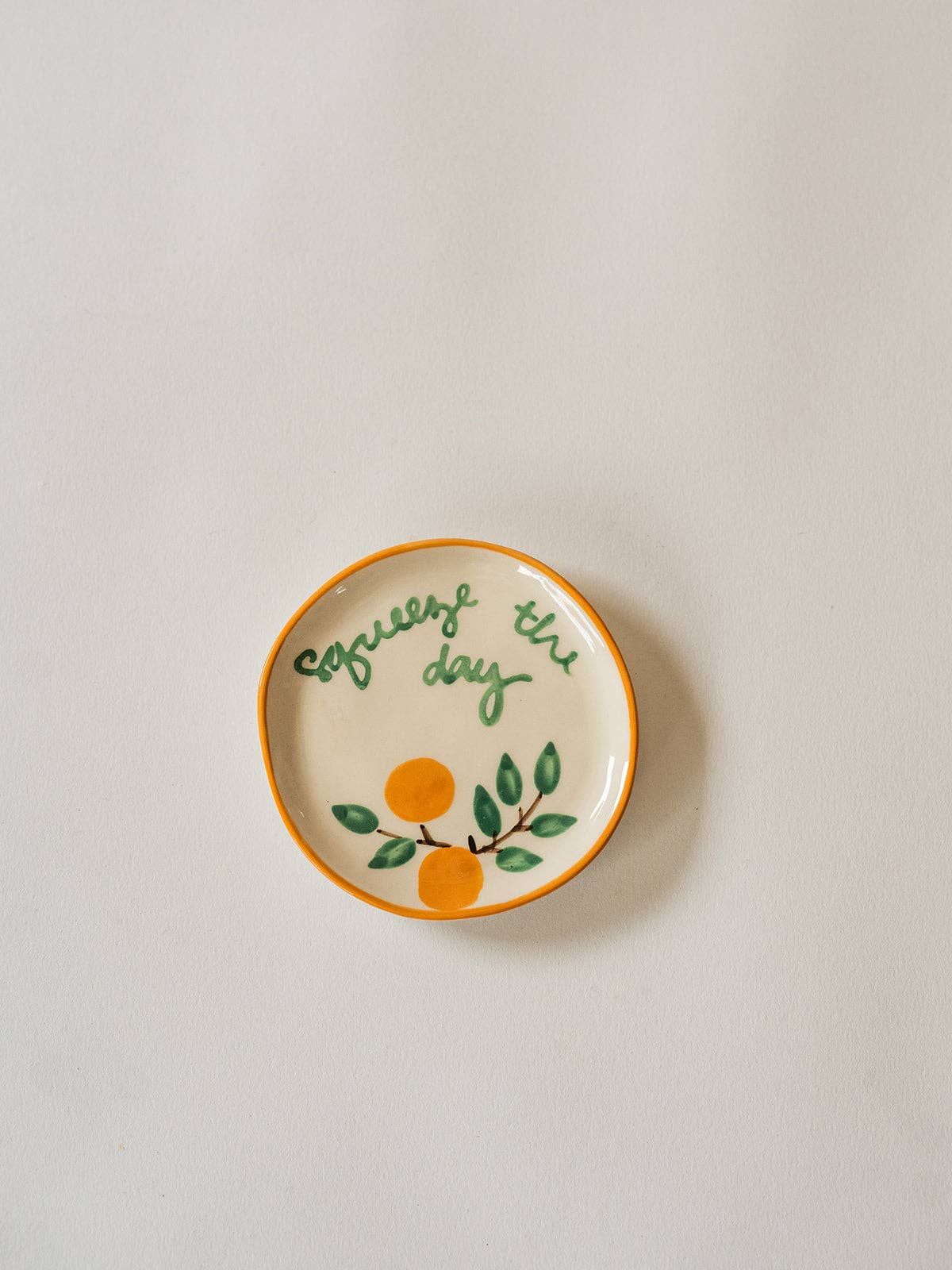 Hand-Painted Stoneware Quote Coaster