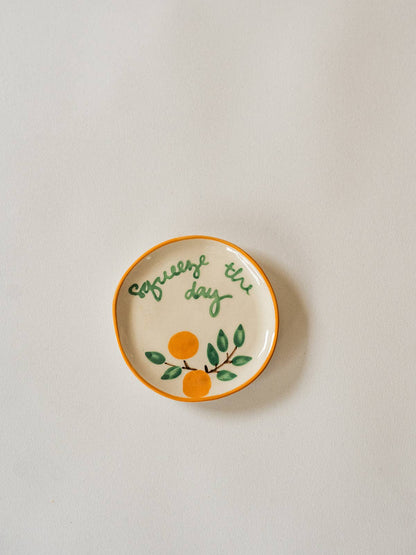 Hand-Painted Stoneware Quote Coaster