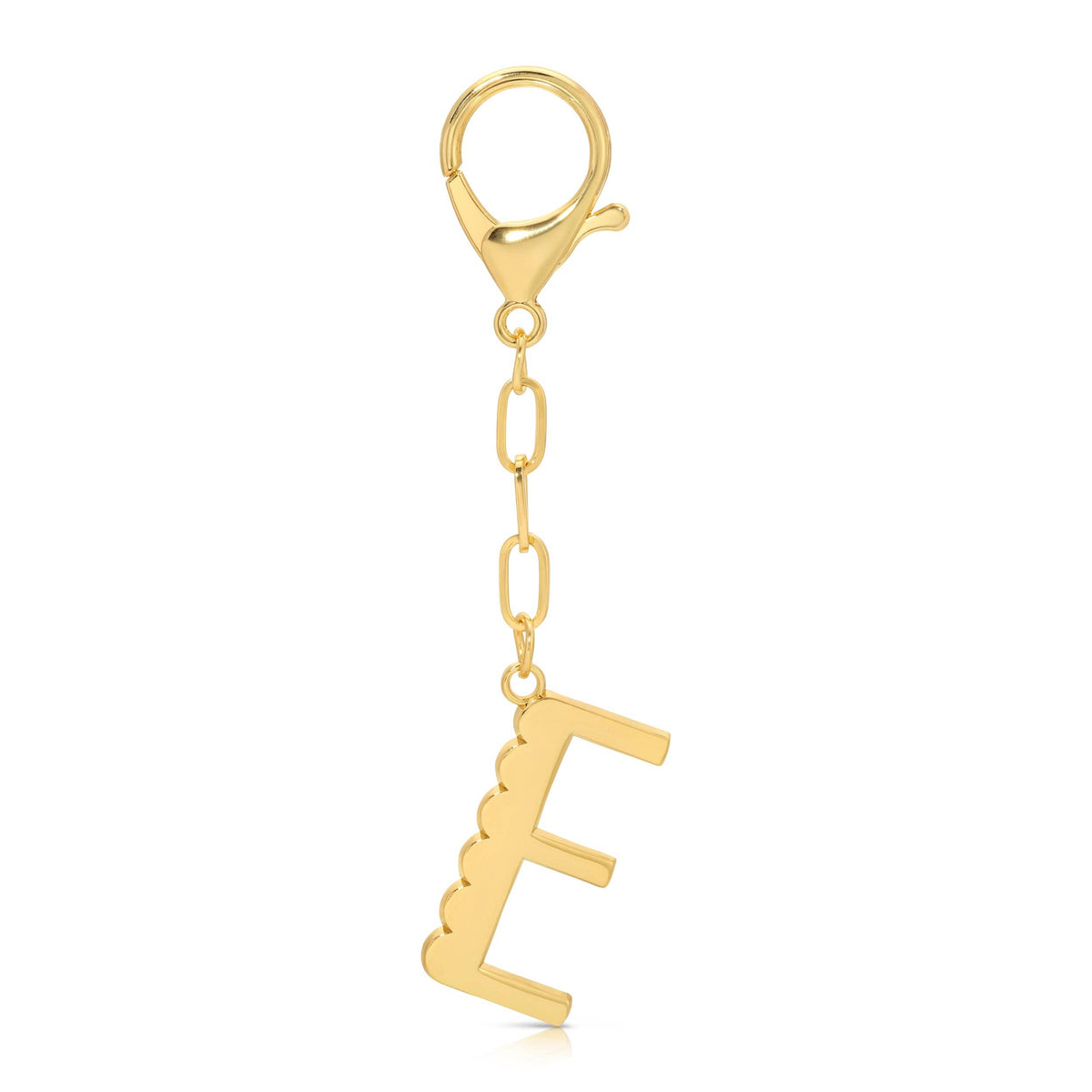 Initial E Enamel Bag Charm Keychain