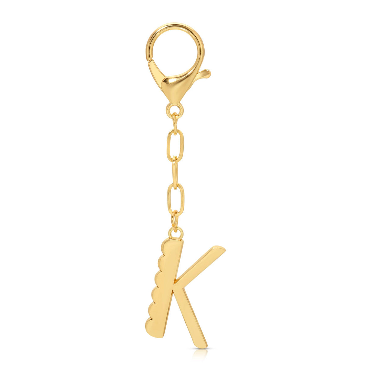 Initial K Enamel Bag Charm Keychain