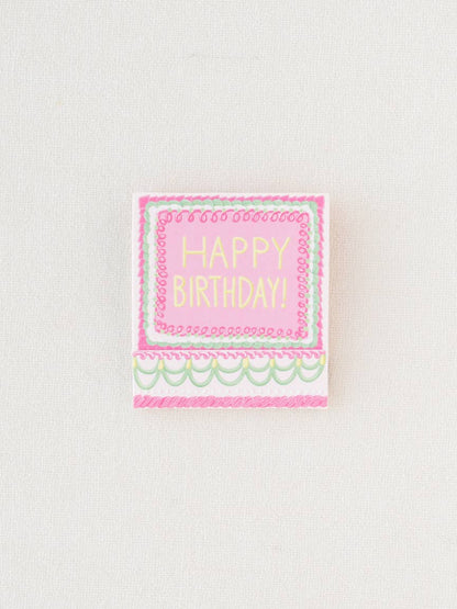 Happy Birthday Vintage Cake Printed 10 Stem Matchbooks