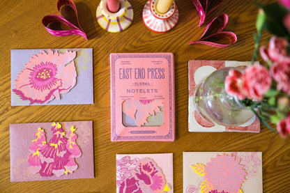 Floral Screen Printed Notecard Set