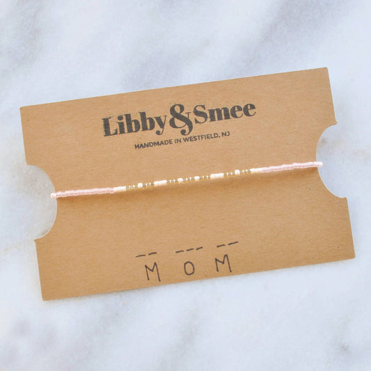 Morse Code "Mom" Seed Bead Bracelet