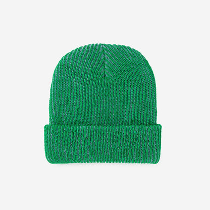Two-Tone Rib Knit Beanie Unisex One Size