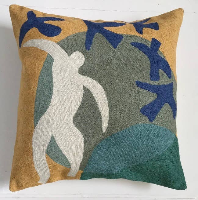 Pillow Chainstitch 18" Matisse Man and Birds