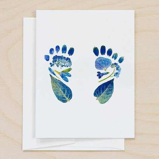 It's a Boy Baby Shower Pressed Botanical Greeting Card