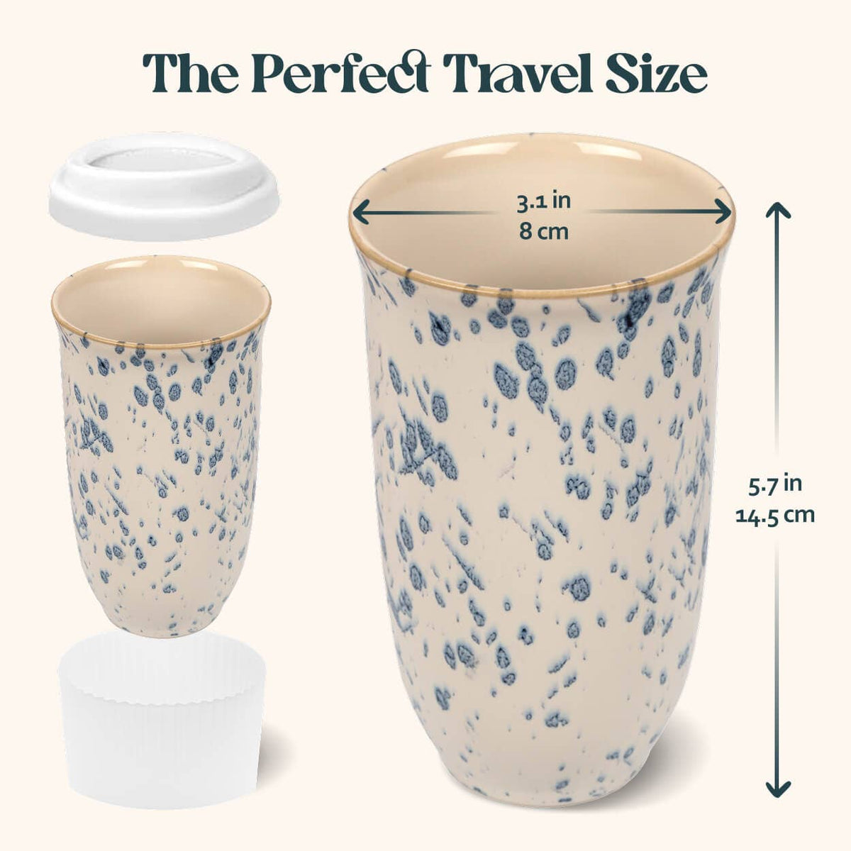 Orchid Speckled Ceramic Travel Mug with Lid, 16 oz