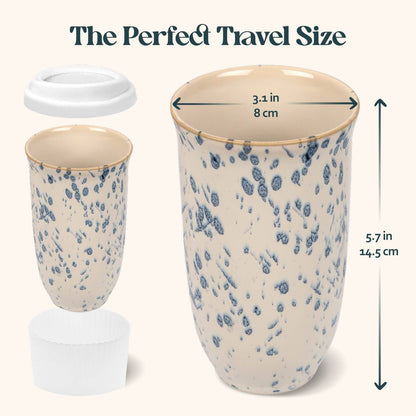 Orchid Speckled Ceramic Travel Mug with Lid, 16 oz