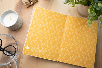 Butter Yellow Blooms Embroidered Journal Notebook