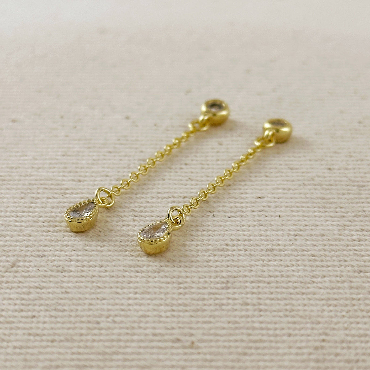 18k Gold Filled Teardrop CZ Dangle Earrings