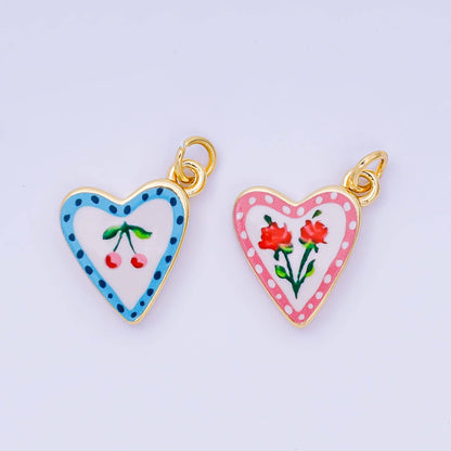 Enamel Heart Charm Necklace
