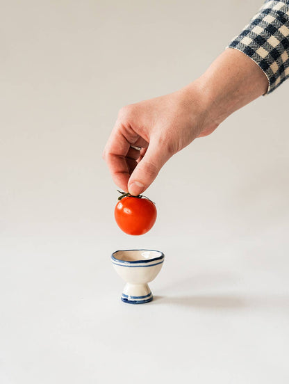 Striped Rim Ceramic Egg Cup