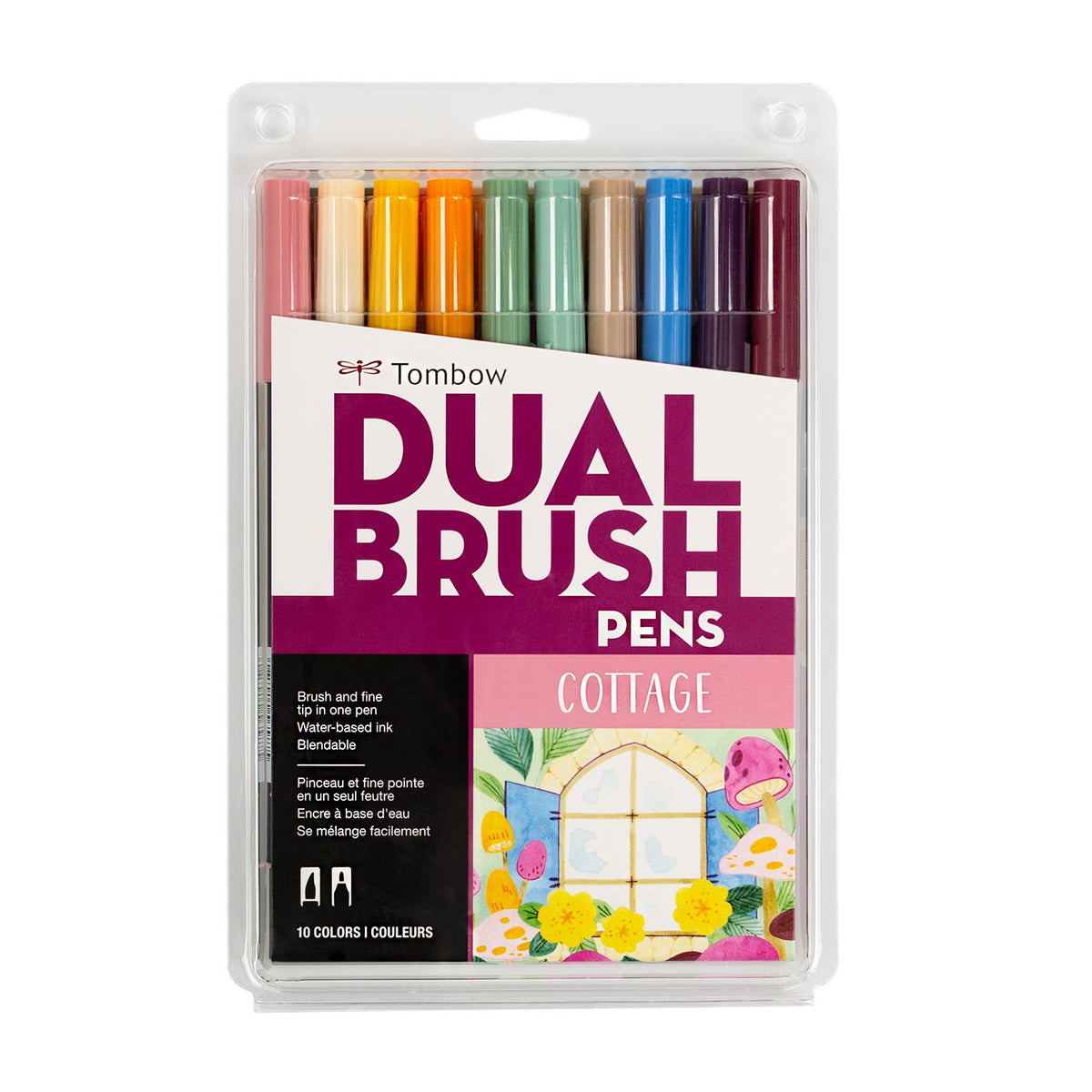 Tombow Dual Brush Pen Art Markers Cottage 10 Pack