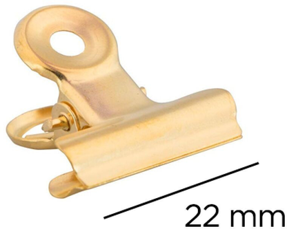 Gold Metal Bulldog Clips, 25 Pack