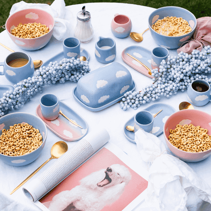 Blue Cloud Stoneware Cereal Bowl