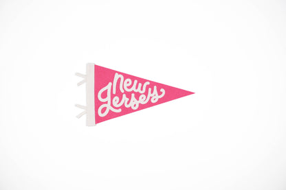 New Jersey Hand Lettered Wool Felt Pennant