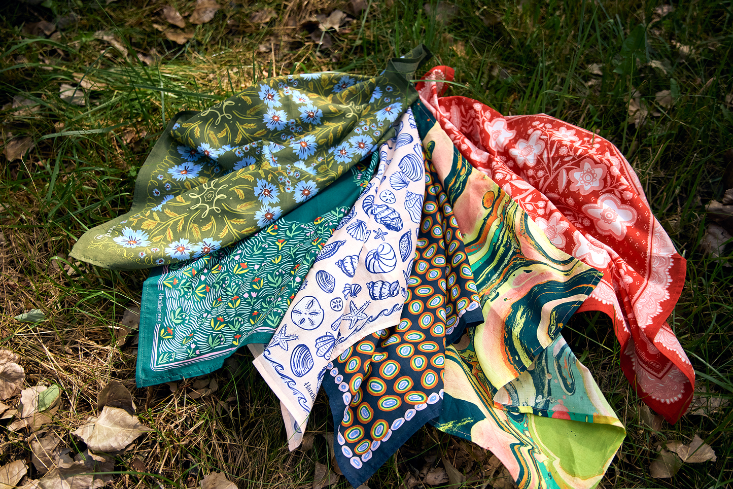 Seashore Print Cotton Bandana No. 141