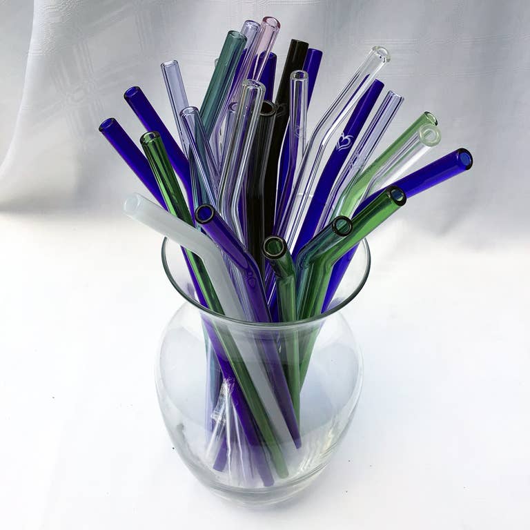 Reusable Glass Straws 9" x 8mm Bent