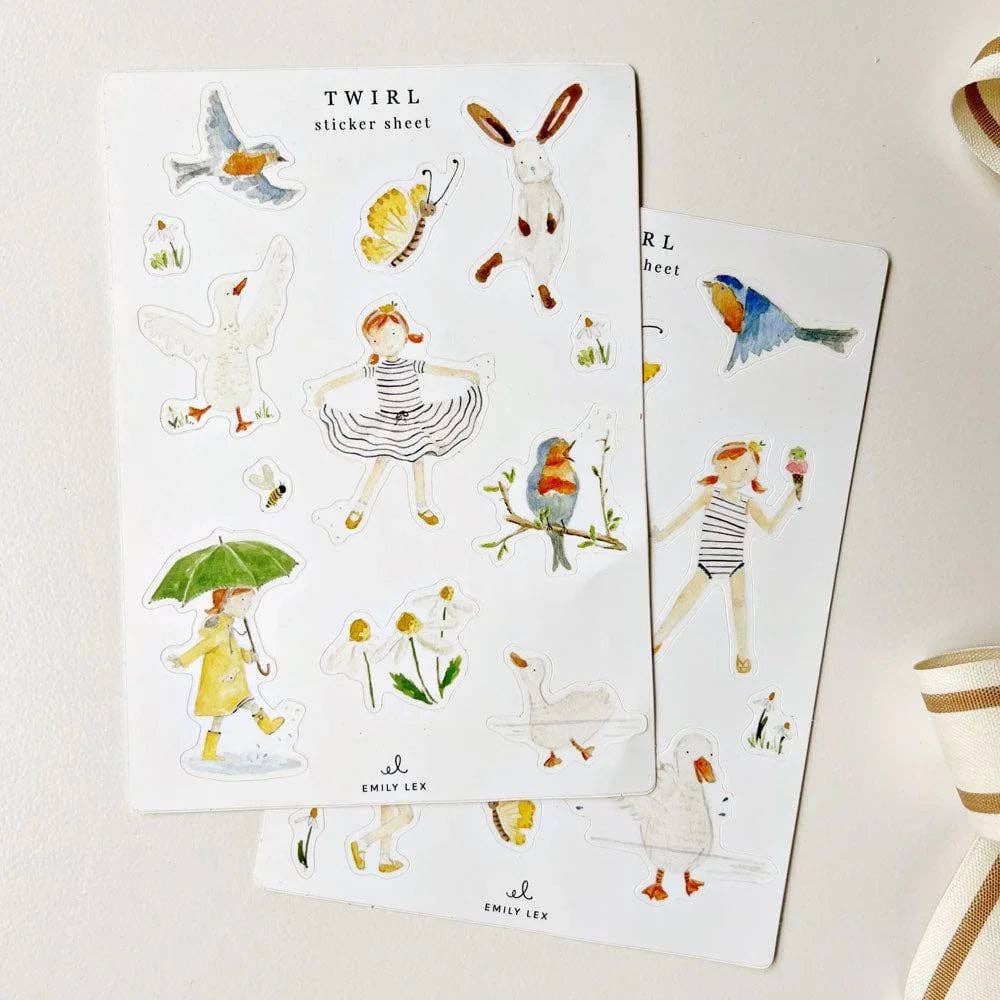 Twirl Watercolor Sticker Sheets