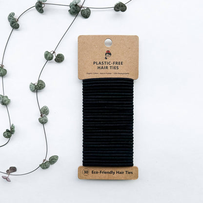 Organic Cotton Natural Rubber Hair Ties Plastic Free