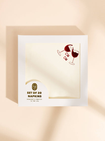 Cin Cin Wine Cocktail Paper Napkins Set of 20