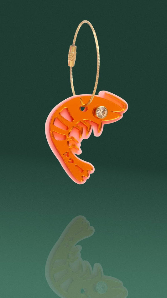 Shrimp Keychain + Purse Charm