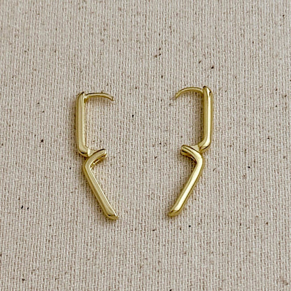 Oblong Hoop Earrings (18k Gold Filled)