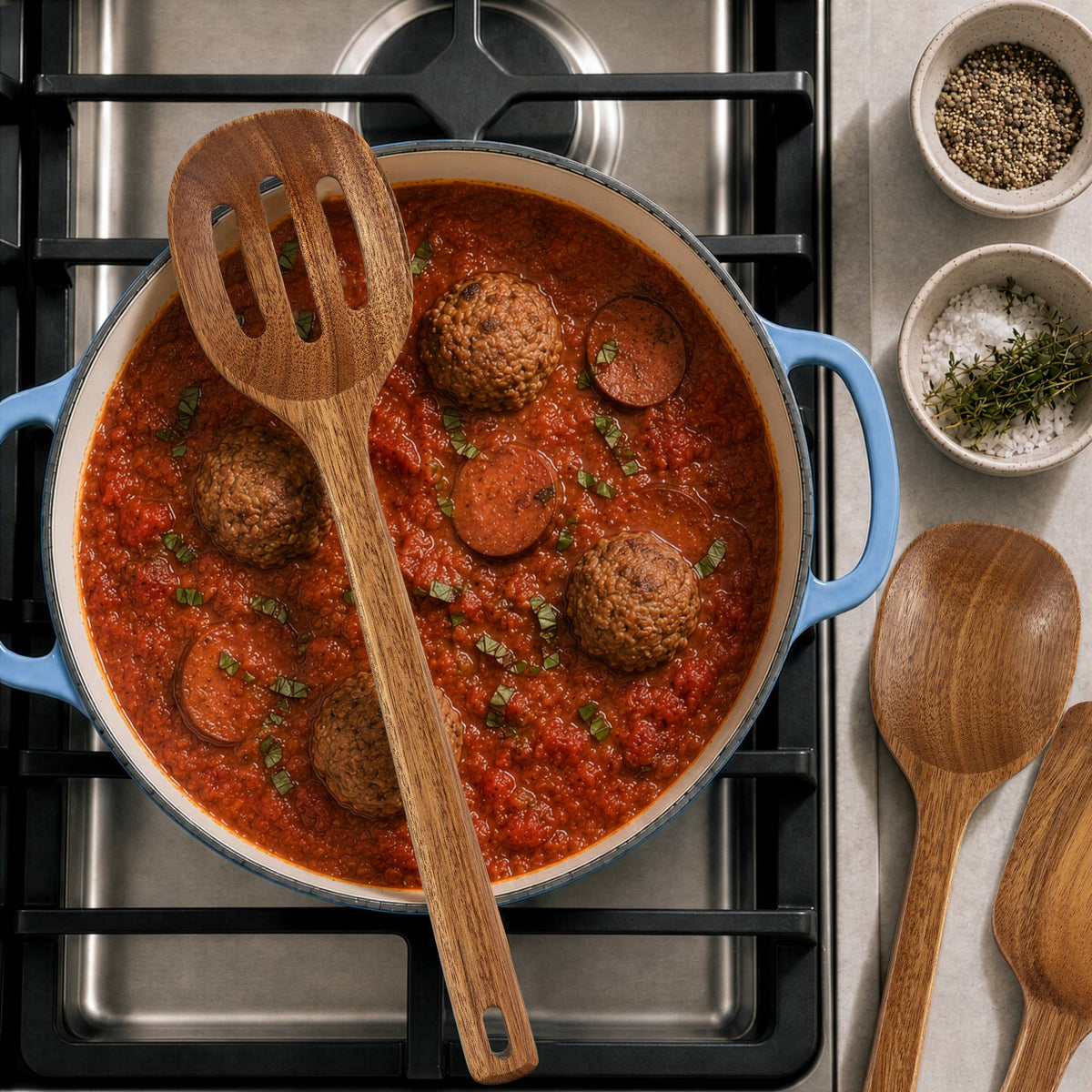 Acacia Wood Cooking Utensils Set for Nonstick Pans