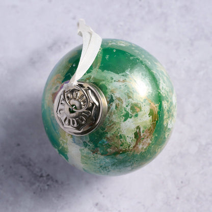 Recycled Glass Watercolor Ball Ornament