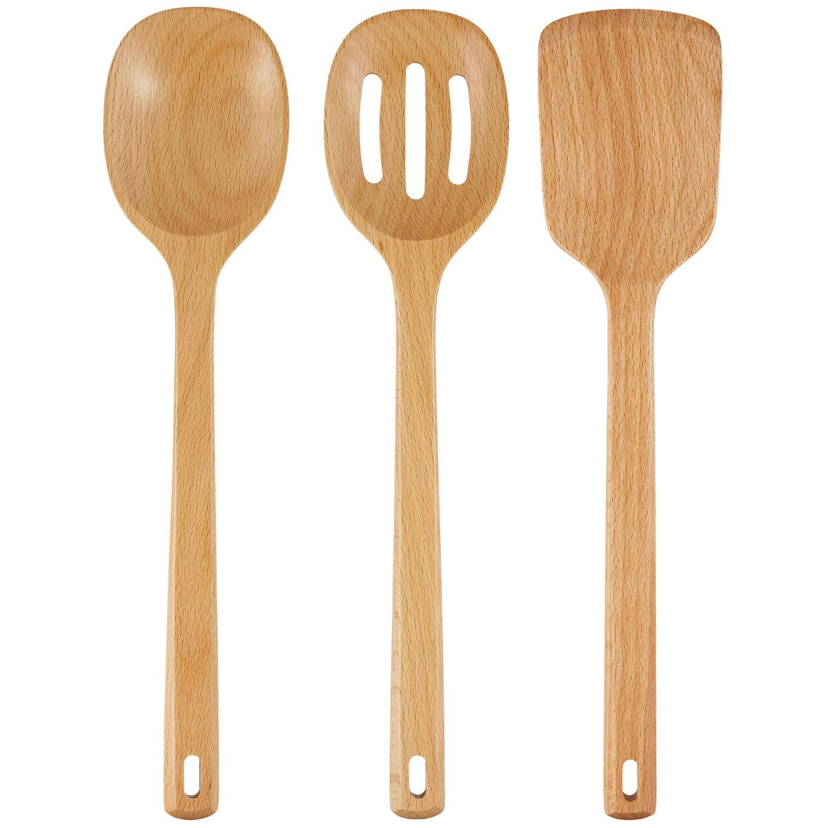 Beech Wood Cooking Utensils Set for Nonstick Pans