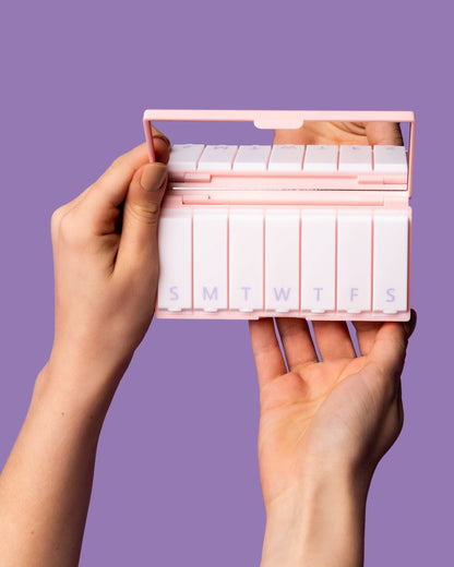 Blush Pink Matte Pill Box, 7-Day