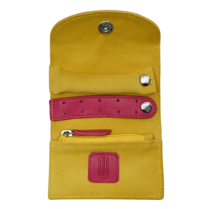Mini Leather Jewelry Roll Organizer for Travel
