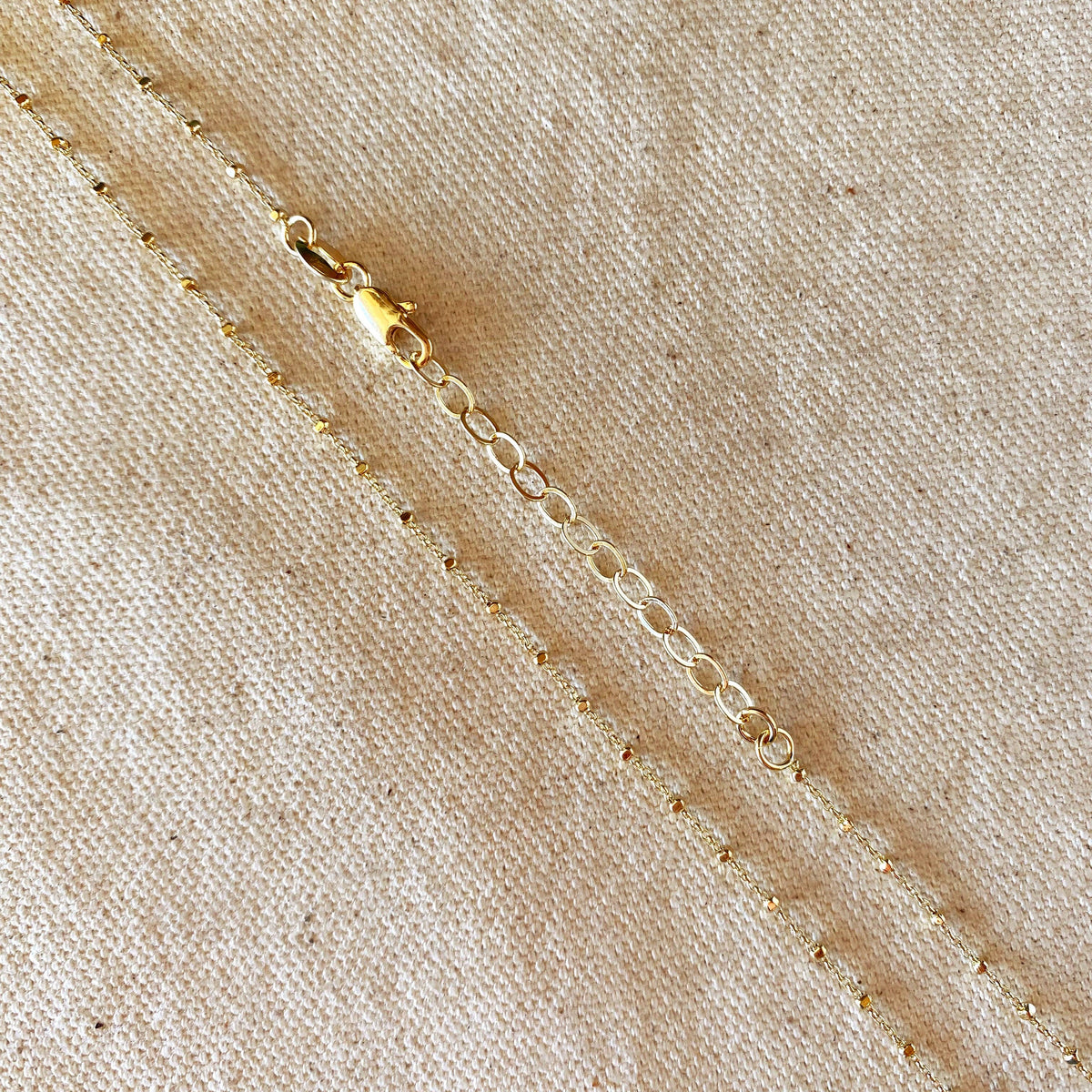 18k Gold Filled Spaced Beaded Chain Necklace